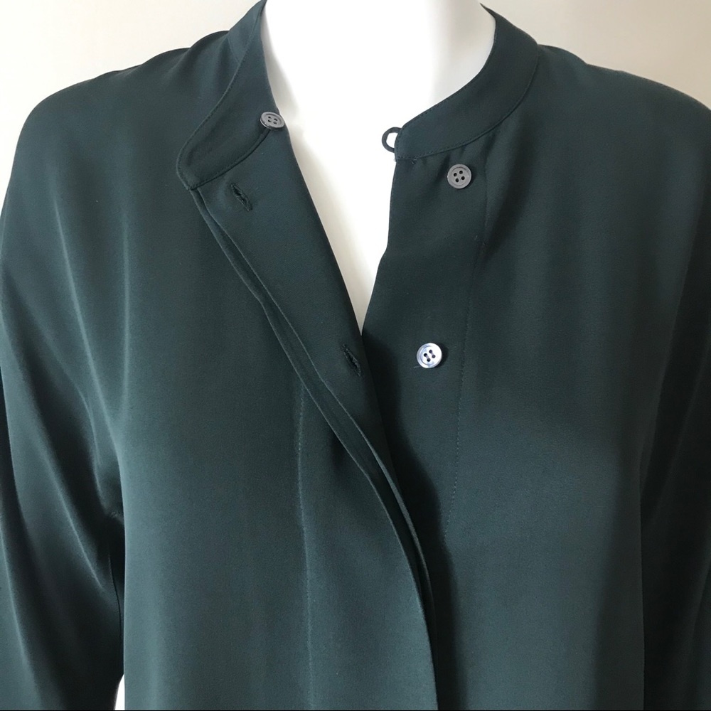 THEORY Dolman Button Green Silk Top NWT$285 M
